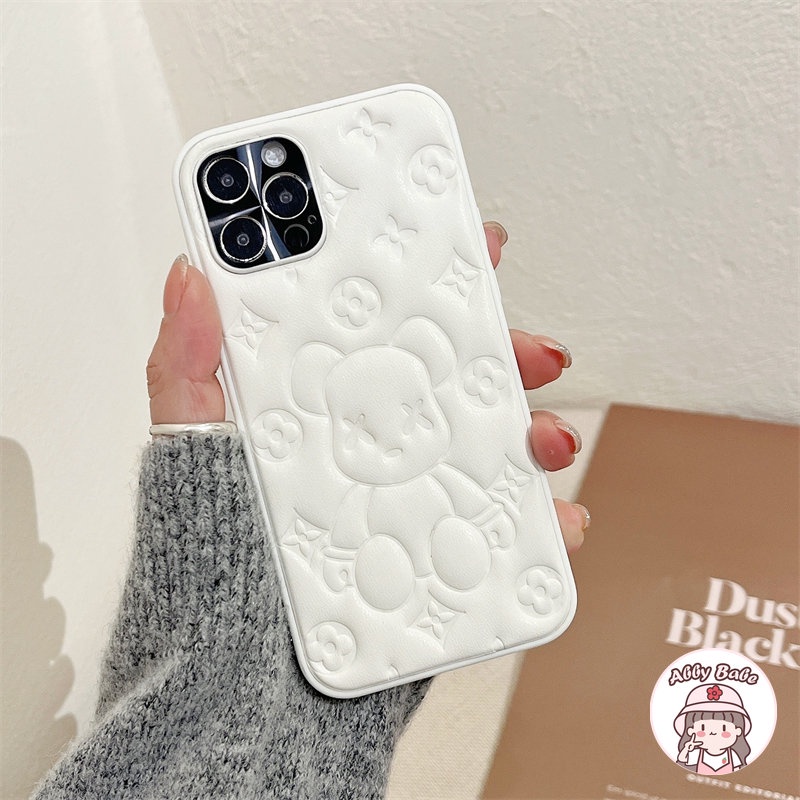 Ốp Điện Thoại Da Giả Viền TPU Dẻo In Hình Kaws Sang Trọng Chống Bụi Cho IPhone 14 Pro Max 13 12 11 Pro Max