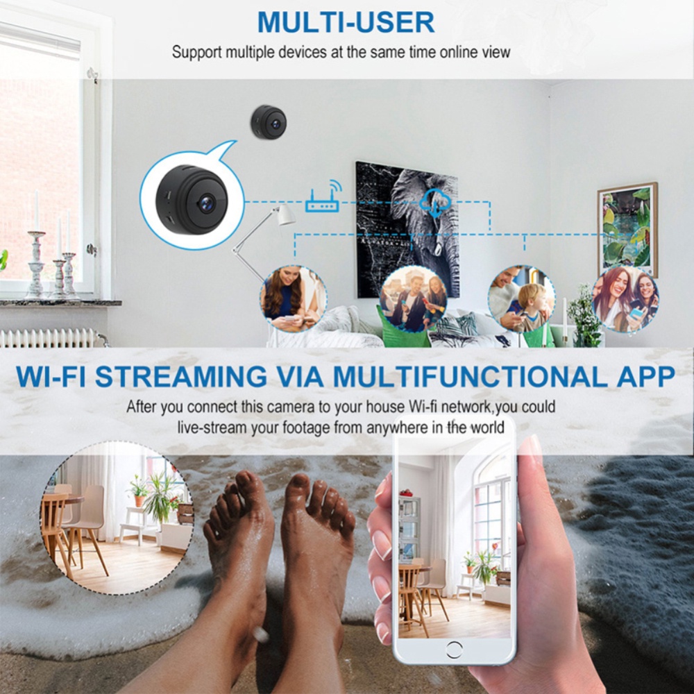 Camera An Ninh Mini Thông Minh A9 Kết Nối WIFI Hỗ Trợ Quay Đêm 1080P HD