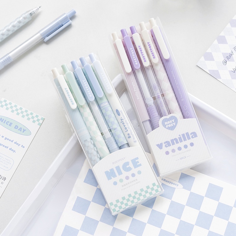 Bút Gel màu tím vani Rosyposy Vanilla Series, Bút bi, Bút đài phun nước, 0,5mm ST Nib