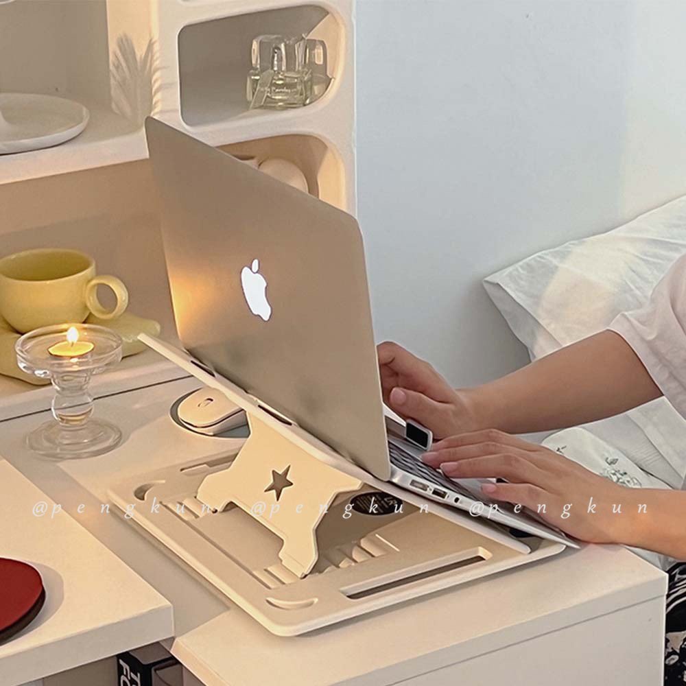 Giá Đỡ Laptop Có Thể Nâng Chiều Cao Hai Trong Một Thiết Kế Nhỏ Gọn Có Thể Gập Lại Tiện Dụng