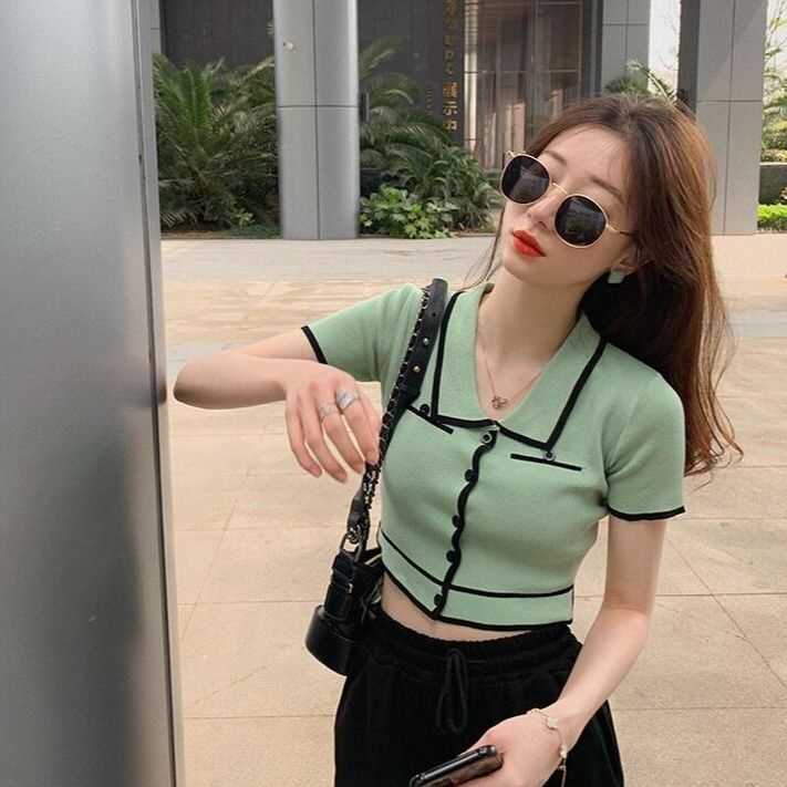 COZOK Áo cardigan Ngắn Tay Phong Cách Hàn Quốc Trẻ Trung Dành Cho Nữ