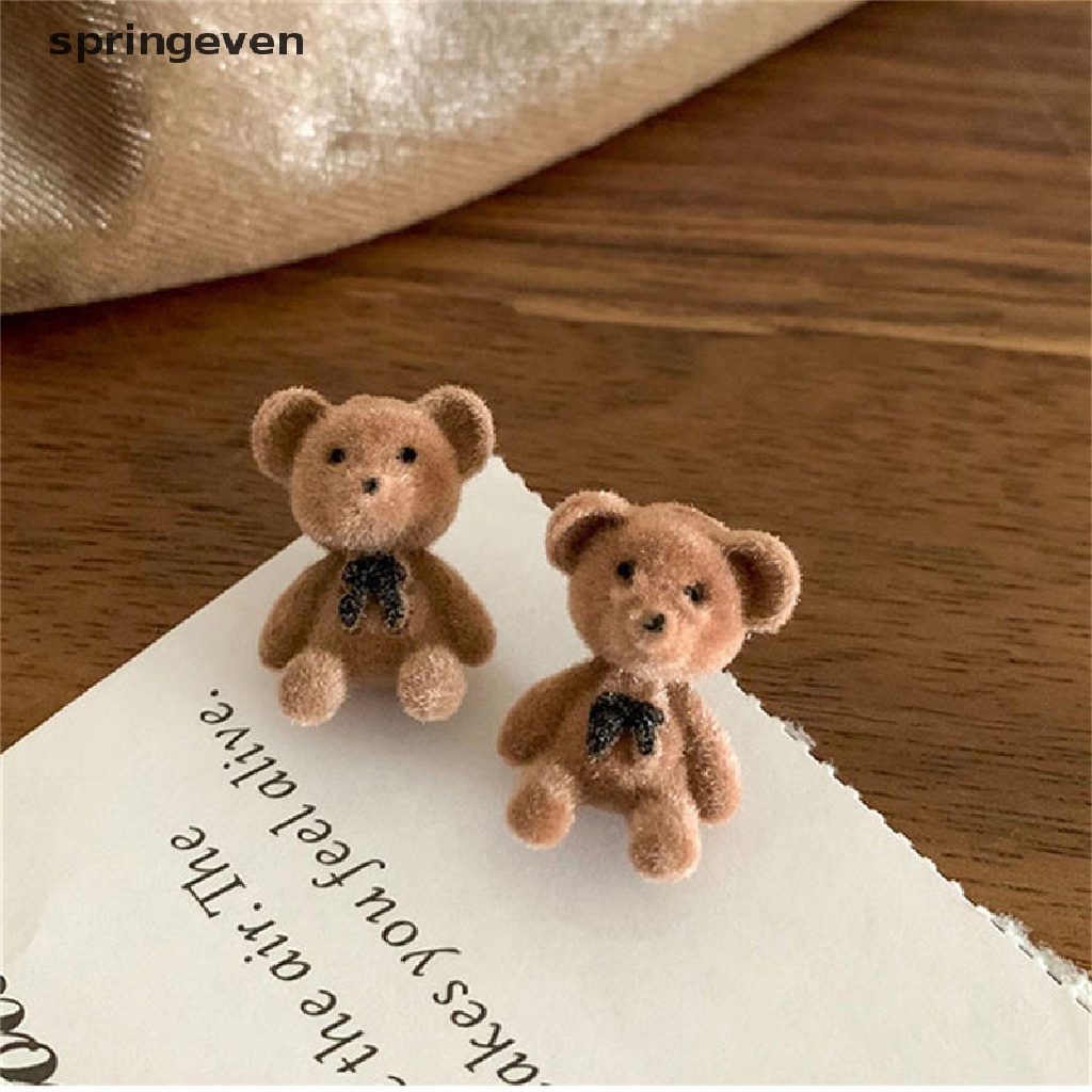 Bông Tai Xỏ Lỗ Hình Thỏ / Gấu Nhồi Bông Dễ Thương Thời Trang Mùa Xuân Cho Bạn Gái