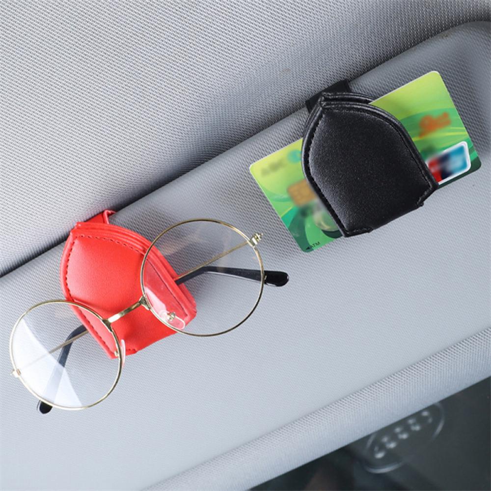 Kẹp Giữ Mắt Kính / Tài Liệu Xe Hơi Bằng Da PU C8D3 Tiện Dụng