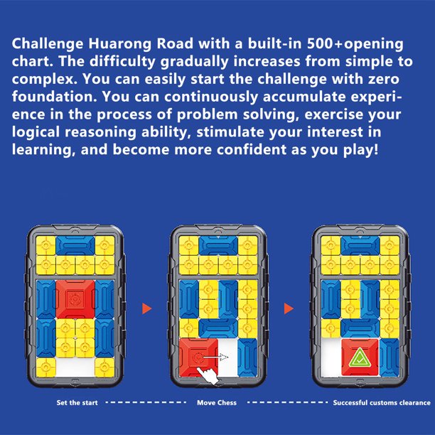 Super Huarong Road 500+ Question Bank Teaching Challenge All-in-one Board Puzzle Game Smart Clearance Sensor Education Toy Gifts
