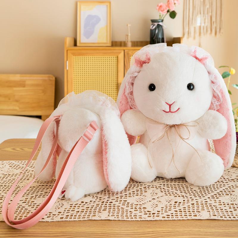 Túi Đeo Vai Hình Thỏ Nhồi Bông Kiểu Lolita Dễ Thương