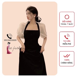 Đầm dự tiệc midi phối tay voan Rico Dress Váy phối tay bồng soo hot vê thêm dáng ngăn cho các nàng LIZ FASHION