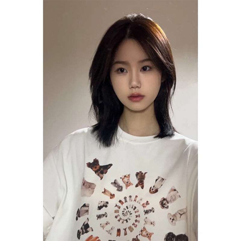 NRVP Áo Thun 100% Cotton Ngắn Tay Form Rộng Phong Cách Hàn Quốc Dành Cho Nữ