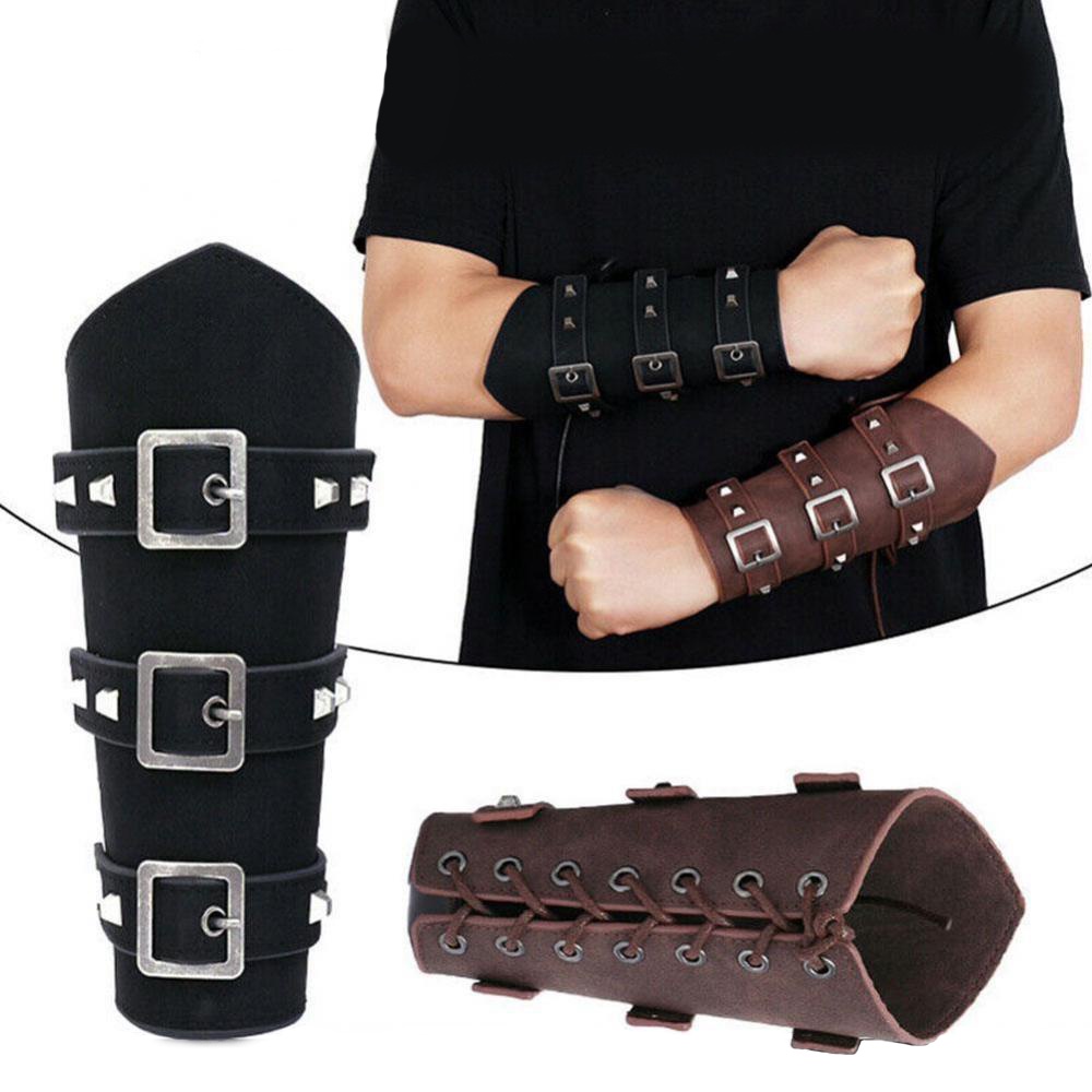 Vòng Tay Da Hóa Trang Hiệp Sĩ Viking Phong Cách Punk Hip Hop Cho Nam