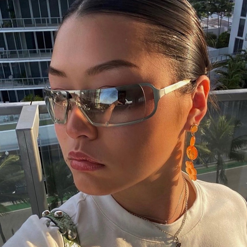 Kính Mát Gọng Vuông Kim Loại Thời Trang Cho Nam Nữ