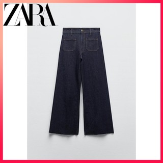 Zara mới nữ zw navy pocket patch jeans