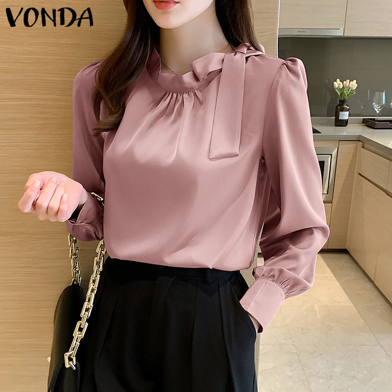 Áo Tay Dài Cổ Tròn Màu Trơn Phong Cách Hàn Quốc Dành Cho Nữ