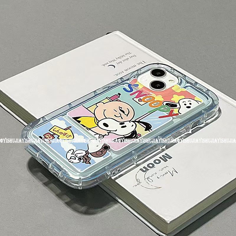 ✅Ốp Điện Thoại Mềm Chống Sốc 12 Lỗ To Họa Tiết Hoạt Hình Snoopy Cho iPhone 14Pro / 14 13 11 12Xe6