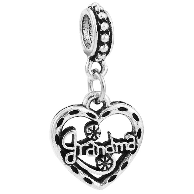 Hạt Charm Hình Trái Tim Đính Đá Chất Lượng Cao Dùng Làm Vòng Tay / Vòng cổ DIY