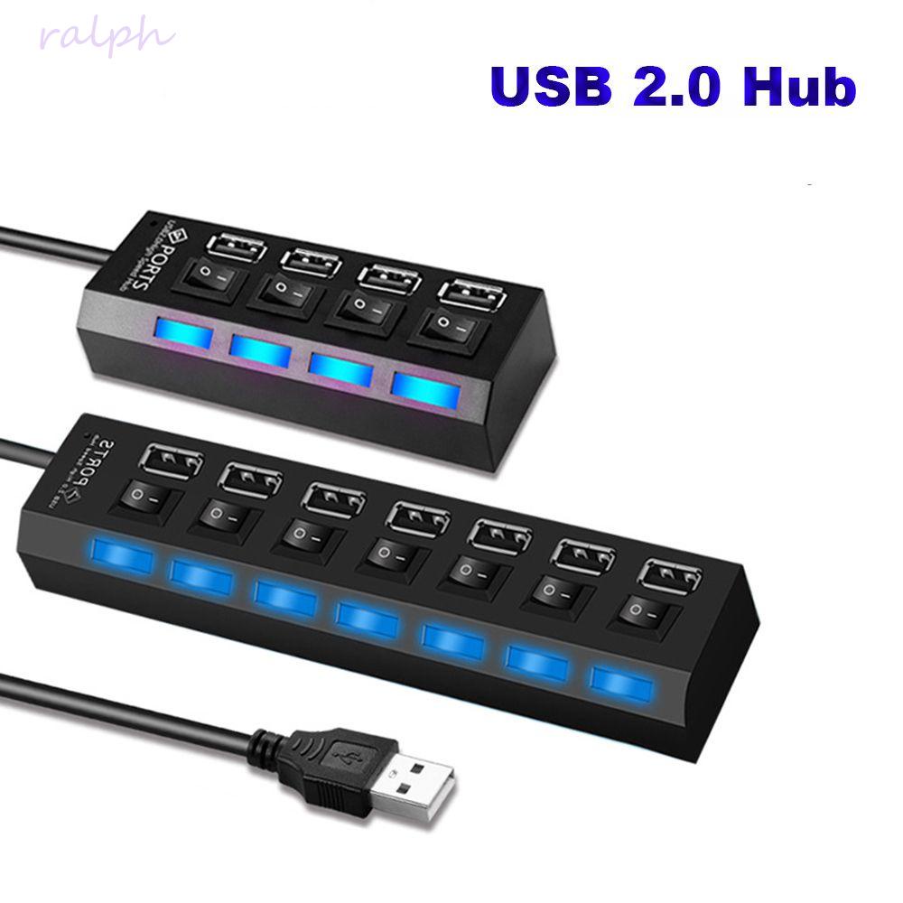 Hub USB Hub Mở Rộng Đa Năng Tốc Độ Cao Có Công Tắc ON / OFF 7 Cổng Chuyển Đổi 4 Cổng