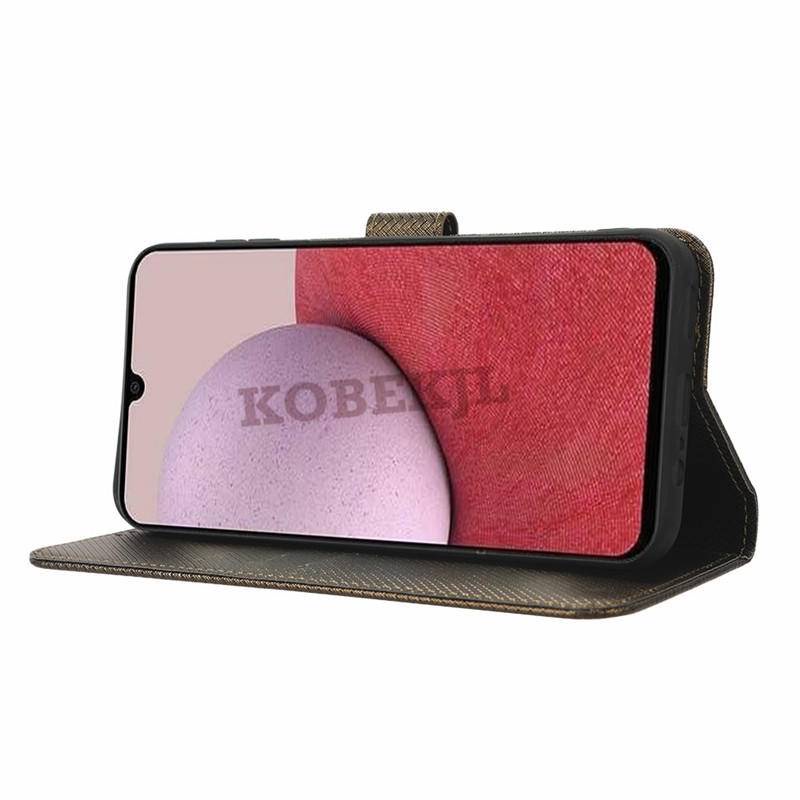 Bao Da pu Điện Thoại Nắp Lật Kèm Ngăn Đựng Thẻ Đính Kim Cương Cho samsung a14 4g samsung a14 5g a04 a04e galaxya14 4g Giá Đỡ