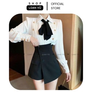 Quần short váy 3 khuy vạt lệch - Lona Clothes - ms510