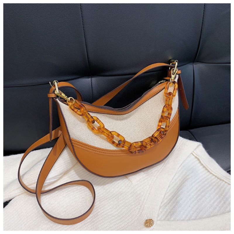 MISCHA Túi Đeo Chéo Dây Xích acrylic Màu Tương Phản Thời Trang Hàn Quốc Cho Nữ