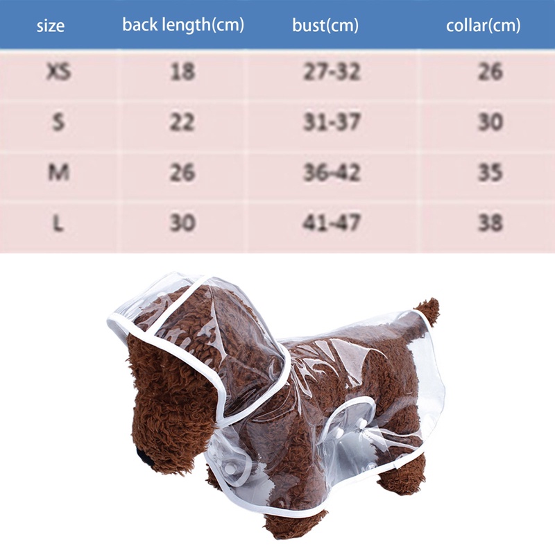 Áo Mưa Trong Suốt Có Mũ Trùm Tiện Dụng Dành Cho Cún Cưng