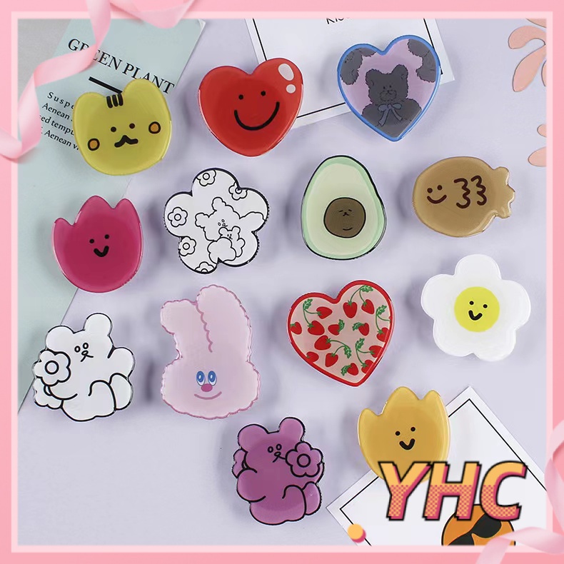 Giá Đỡ Điện Thoại Chất Liệu Epoxy Acrylic Họa Tiết Hoạt Hình Có Thể Gấp Gọn Tiện