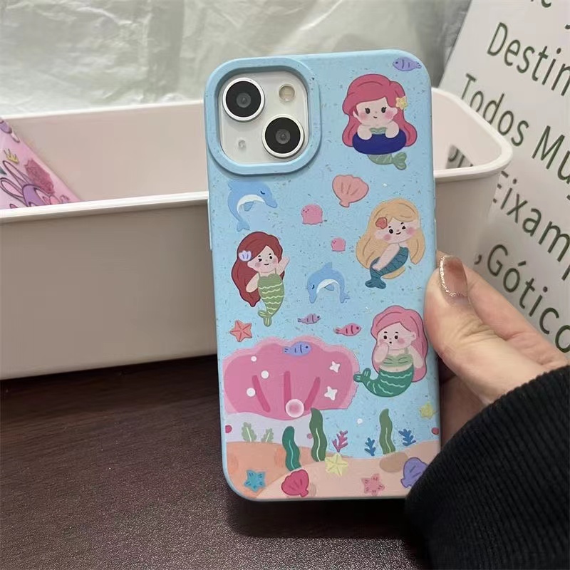 Ốp Điện Thoại tpu Dẻo Họa Tiết Nàng Tiên Cá Mập Cho iPhone 12pro 11pro 14 14promax 14pro 12PROMAX 13 13pro