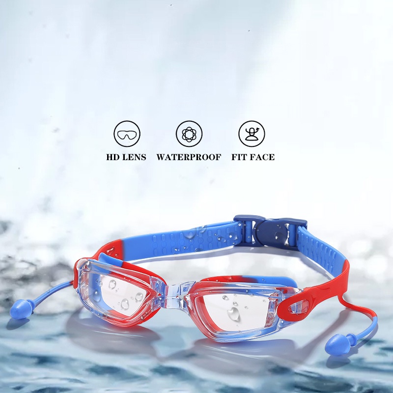 Kính Bơi HD Chống Tia UV / Sương Mù / Nước Kèm Nút Bịt Tai Chuyên Nghiệp Cho Bé Winmax