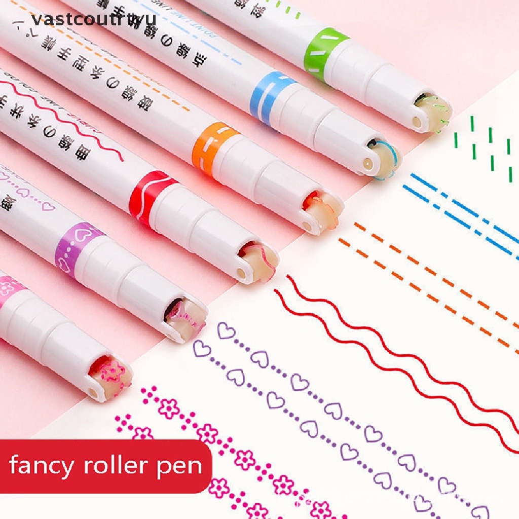 Vas Bút Lông Đánh Dấu Đường Cong 6 Màu Pastel Vẽ Đường Viền Cong Trang Trí Manga Nghệ Thuật Vẽ Nét Doodle n