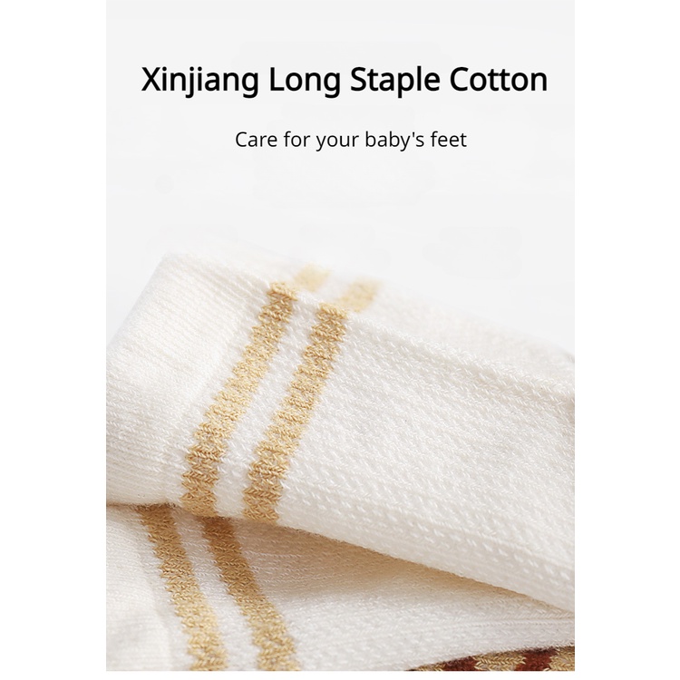 Set 4 Đôi Tất cotton Cổ Thấp In Hình Cáo Hoạt Hình Thời Trang Xuân Hè KokoroCare YR-25 2023 S / M / L 1 Tháng-5 Tuổi