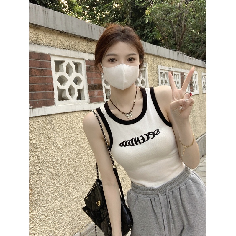 NRVP Áo Tank Top Màu Sắc Đơn Giản Thoải Mái Quyến Rũ Cho Nữ