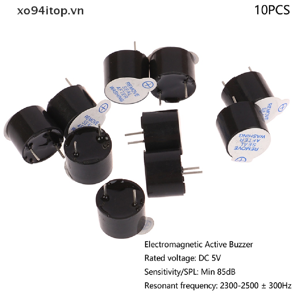 XOITOP 10PCS Active Buzzer 5V Magnetic Long Conous Beep Tone 12095 Mini Plug Speaker VN