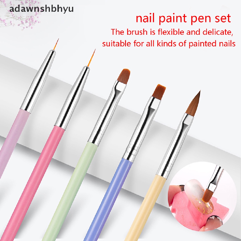 Cọ Vẽ Trang Trí Móng Tay Đầu Tròn Bằng Kim Loại Chuyên Dụng
