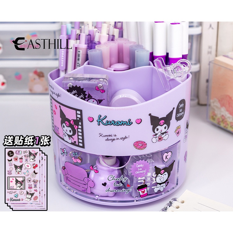 SANRIO Hộp Đựng Bút Xoay Hình Kuromi Melody Cinnamoroll Hoạt Hình Đáng Yêu Để Bàn