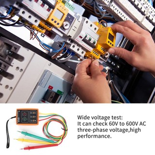 ✿vivi✿SM852B 3 Phase Rotation Sequence Indicator Meter Tester Detector 60V-600V