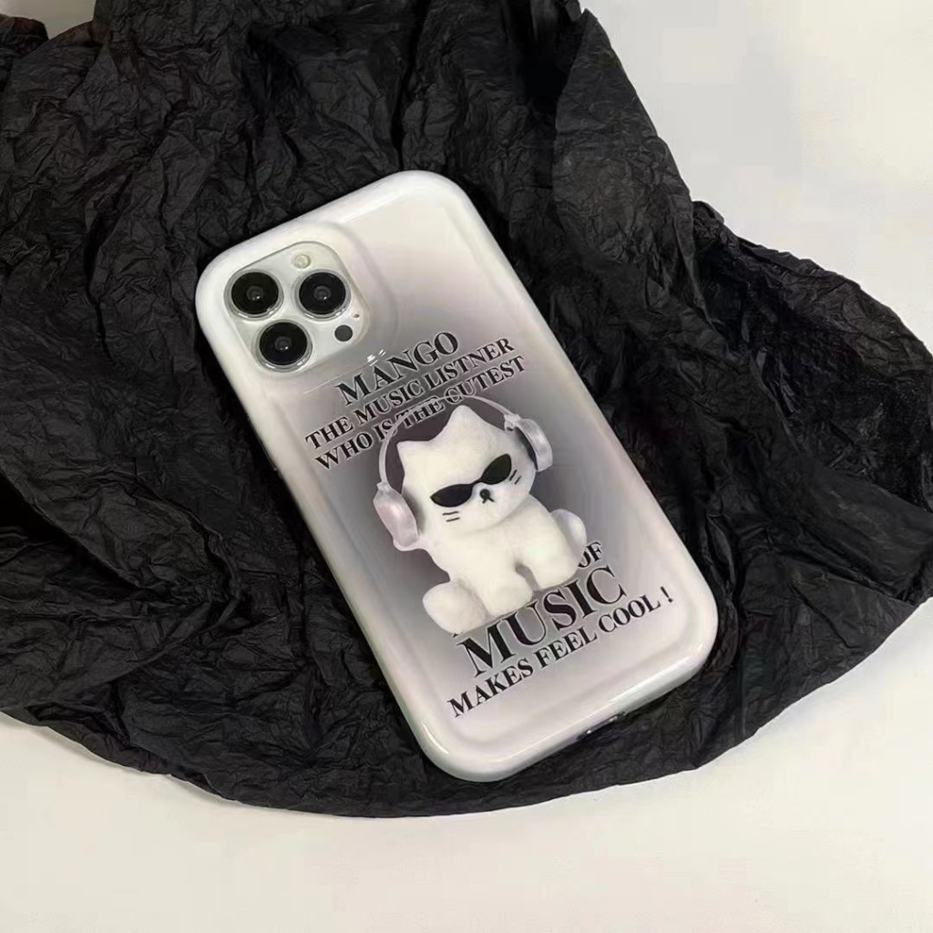 ✅Ốp Điện Thoại Túi Khí Mềm Hình Mèo Đeo Kính Mát Cho Iphone 13pro11 12 78Plus 14Promax 13Promax 11 14 xr 5