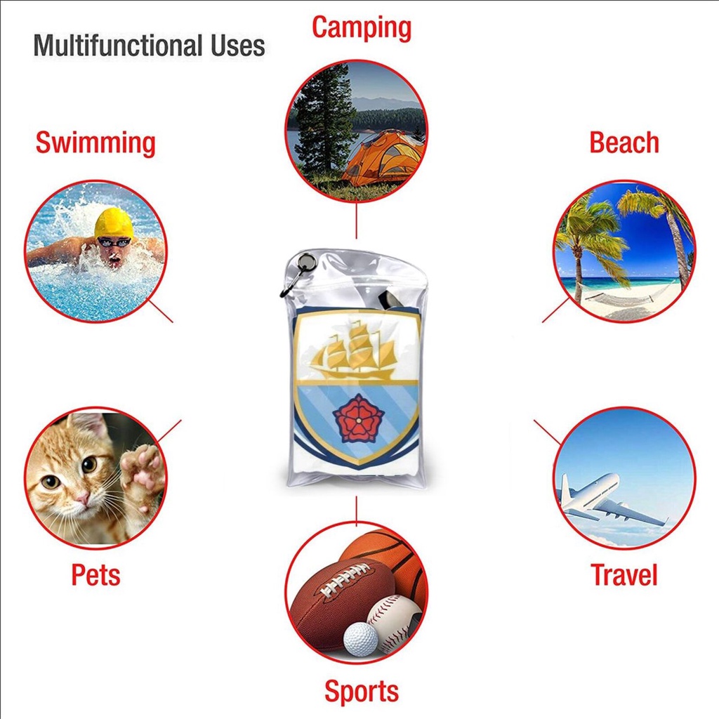 Khăn Tắm / Lau Tay Manchester City 16 * 31.5in Mềm Mịn Nhanh Khô Thân Thiện Với Làn Da