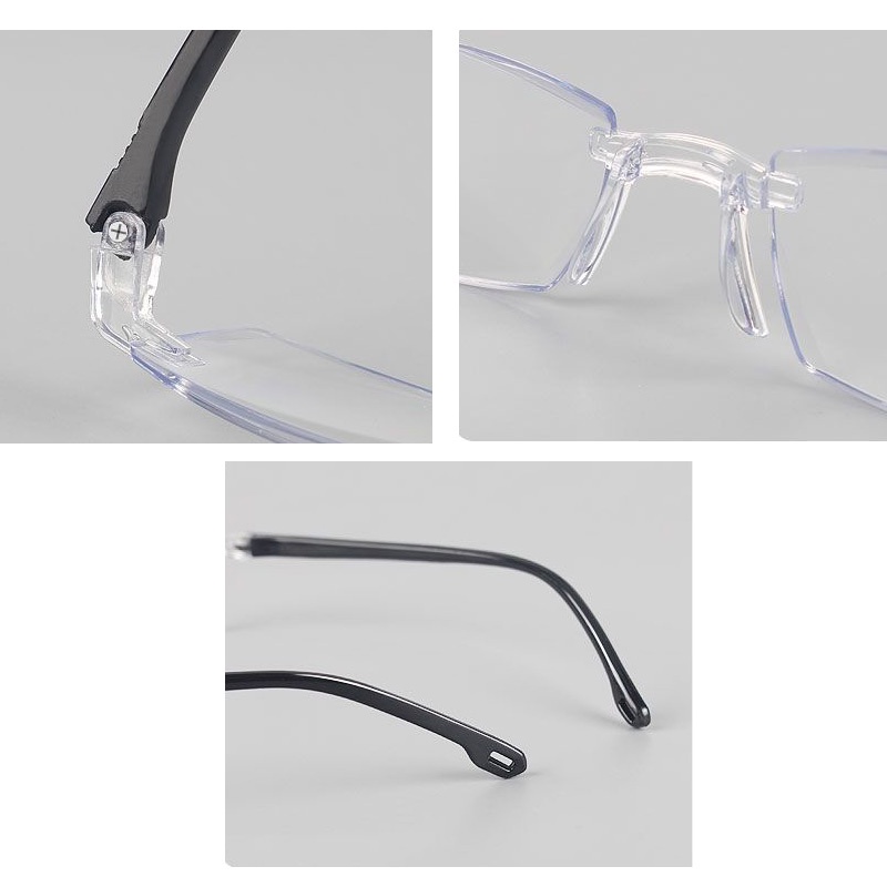 Kính Đọc Sách Bằng Nhựa Không Gọng Hình Chữ Nhật Đơn Giản Thời Trang Unisex