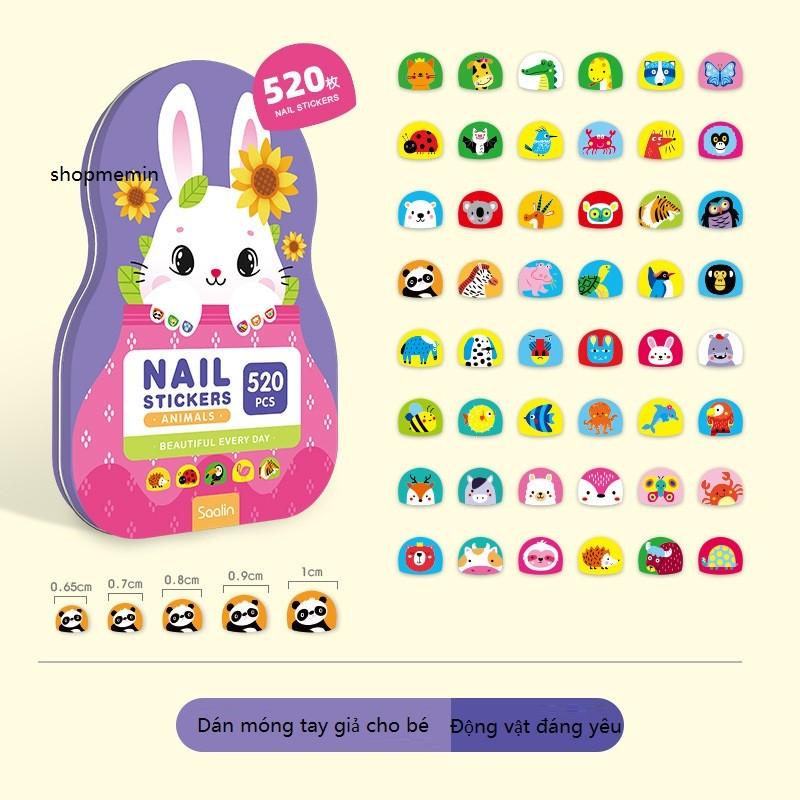Bộ dán móng tay giả cho bé Saalin 520pcs  nail stickers