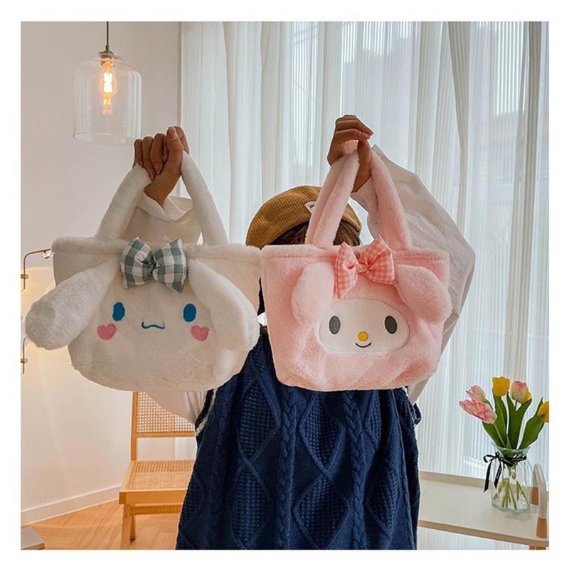 Túi Xách Nhồi Bông Hình Kuromi Melody Cinnamoroll Hoạt Hình Kawaii Sanrio Quà Tặng Sinh Nhật Cho Bé Gái