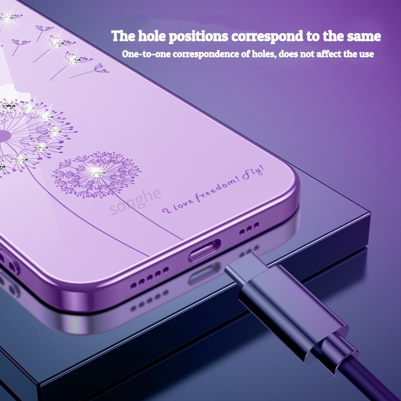 Ốp Điện Thoại Trong Suốt Đính Kim Cương Giả Cho IPhone 11 11Pro 11ProMax 12 12Pro 12ProMax 13 13Pro 13ProMax 14 14Pro 14ProMax