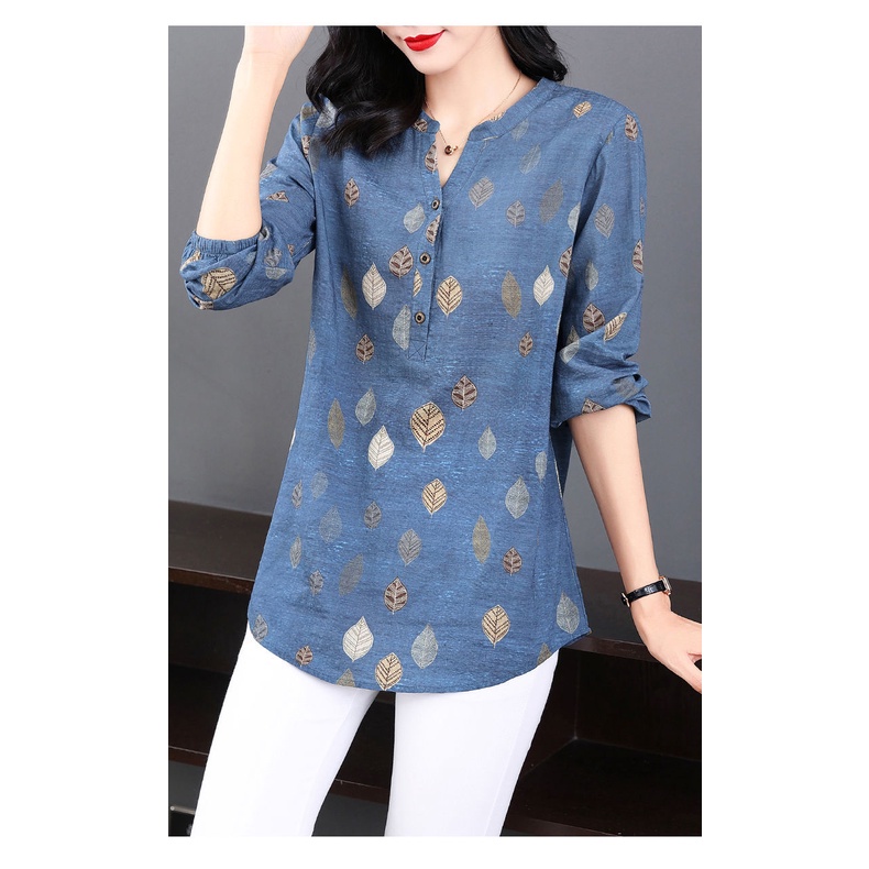 Áo Sơ Mi Dáng Rộng In Họa Tiết Vintage Thoải Mái Thời Trang