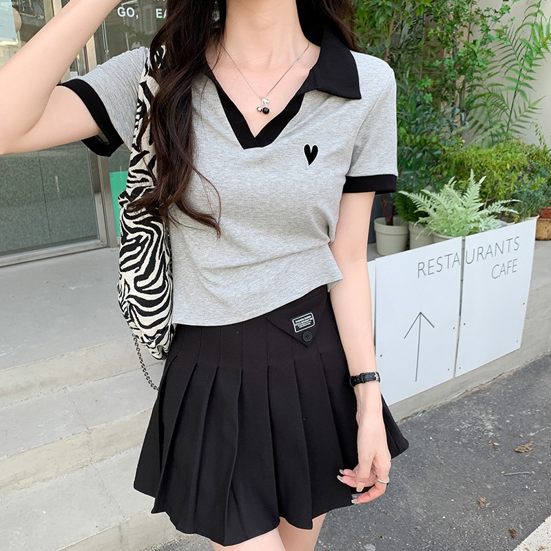 NRVP Áo Thun Tay Ngắn Dáng Ôm In Họa Tiết Độc Đáo Thời Trang Đường Phố Hàn Quốc Cho Nữ