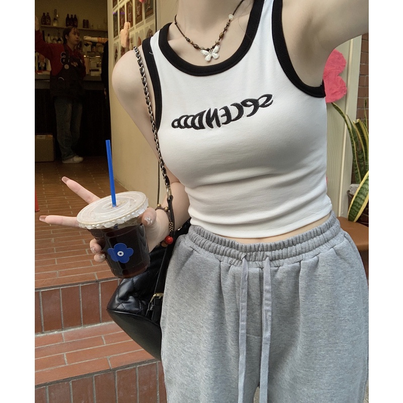 NRVP Áo Tank Top Màu Sắc Đơn Giản Thoải Mái Quyến Rũ Cho Nữ