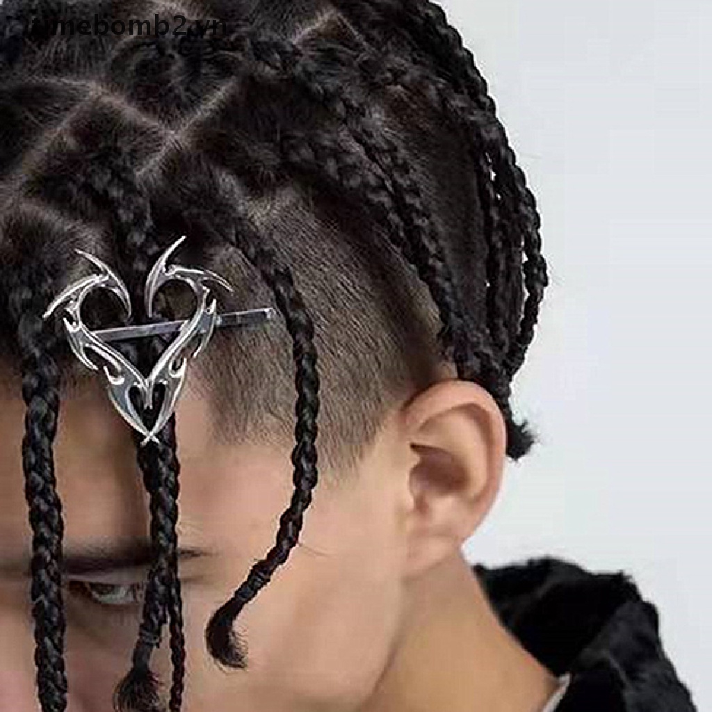 { # Mới Kẹp Tóc Kim Loại Hình Trái Tim Phong Cách Hip Hop
