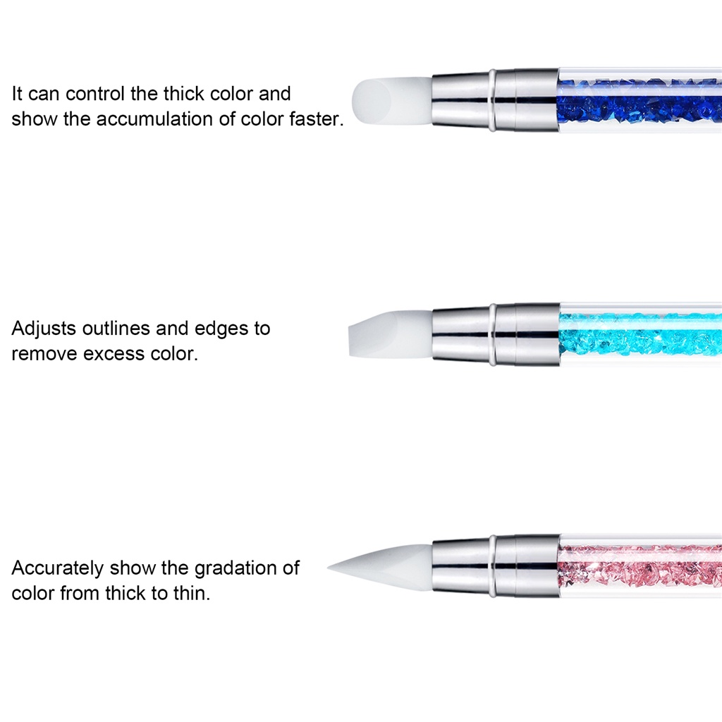 Bút Chạm Khắc Móng Tay Nghệ Thuật Bằng Silicone Hai Đầu