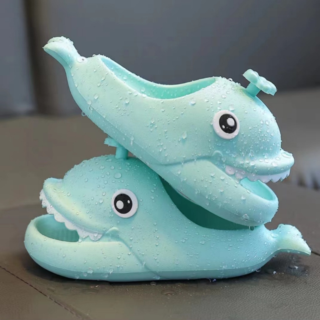 Dép Sandal Đi Trong Nhà Mùa Hè 2023 In Họa Tiết Cá Voi Hoạt Hình Siêu Dễ Thương Có Cảm Giác Chạm Cảm Giác Như Bé Trai Bé Gái