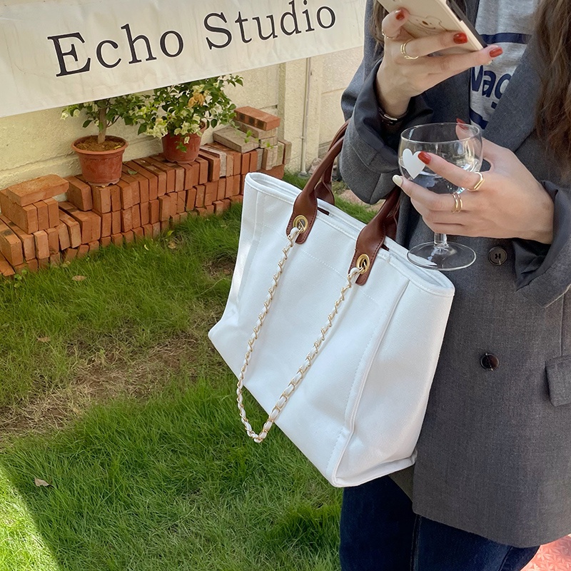 Túi Xách canvas Sức Chứa Lớn Phong Cách Hàn Quốc Đơn Giản Cho Nữ