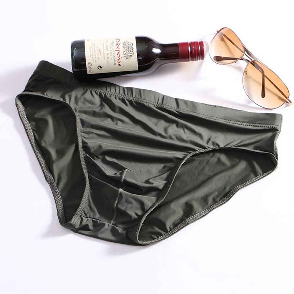 Quần Lót Lụa Lạnh Không Đường May Lưng Thấp Thoáng Khí Thoải Mái Gợi Cảm Cho Nam