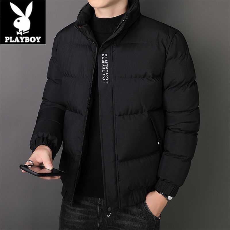 Áo Khoác Phao Playboy Màu Trơn Phong Cách Hàn Quốc Thời Trang Thu Đông Cho Nam