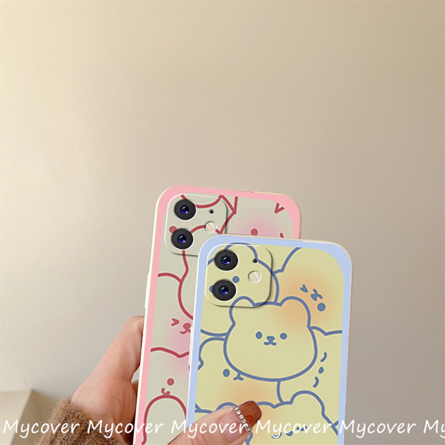 Ốp Điện Thoại Silicon Họa Tiết Thỏ / Gấu Dễ Thương Dành Cho iPhone 14 13 12 11 Pro Max X XR Xs Max 6 7 8 Plus