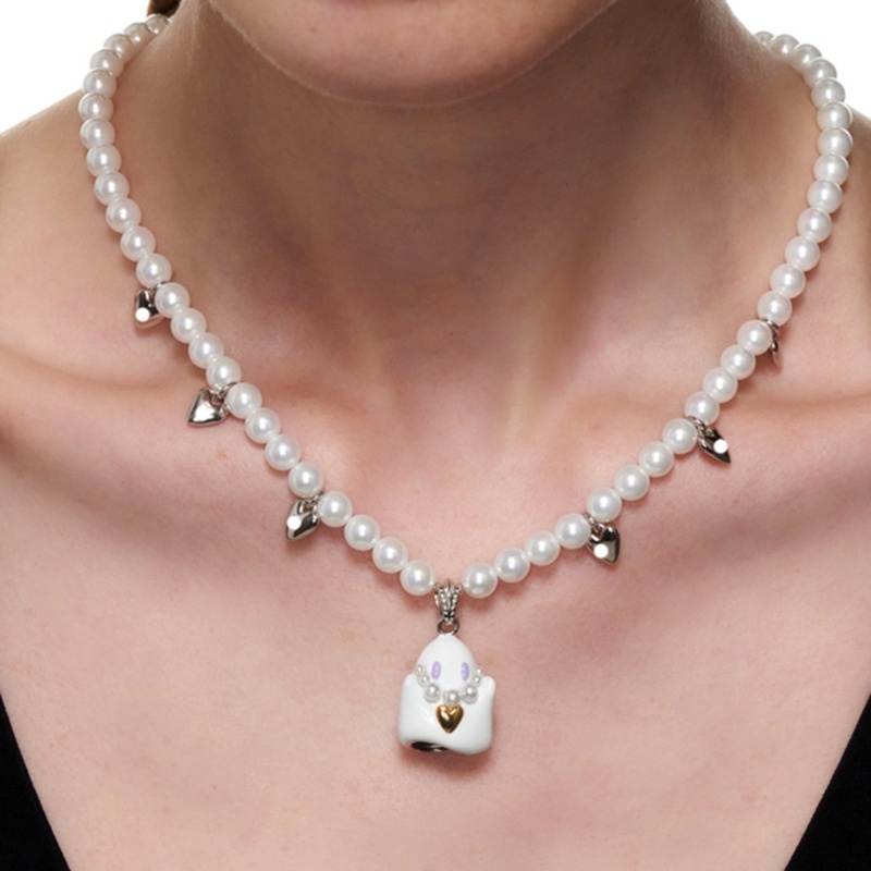 Bộ Vòng cổ + Bông Tai Hình Trái Tim + Villain Thời Trang Cho Nữ