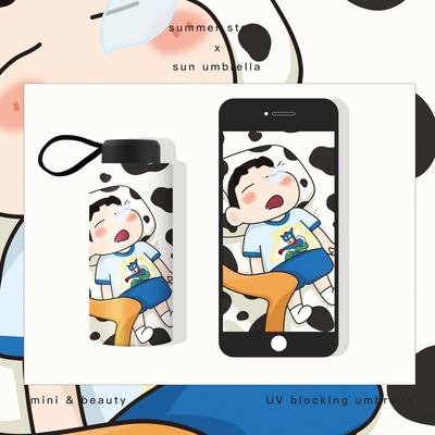 Dù Gấp Tự Động 3 / 5 Ô Che Nắng Mưa In Hình Cậu Bé Bút Chì Shin-chan Dễ Thương